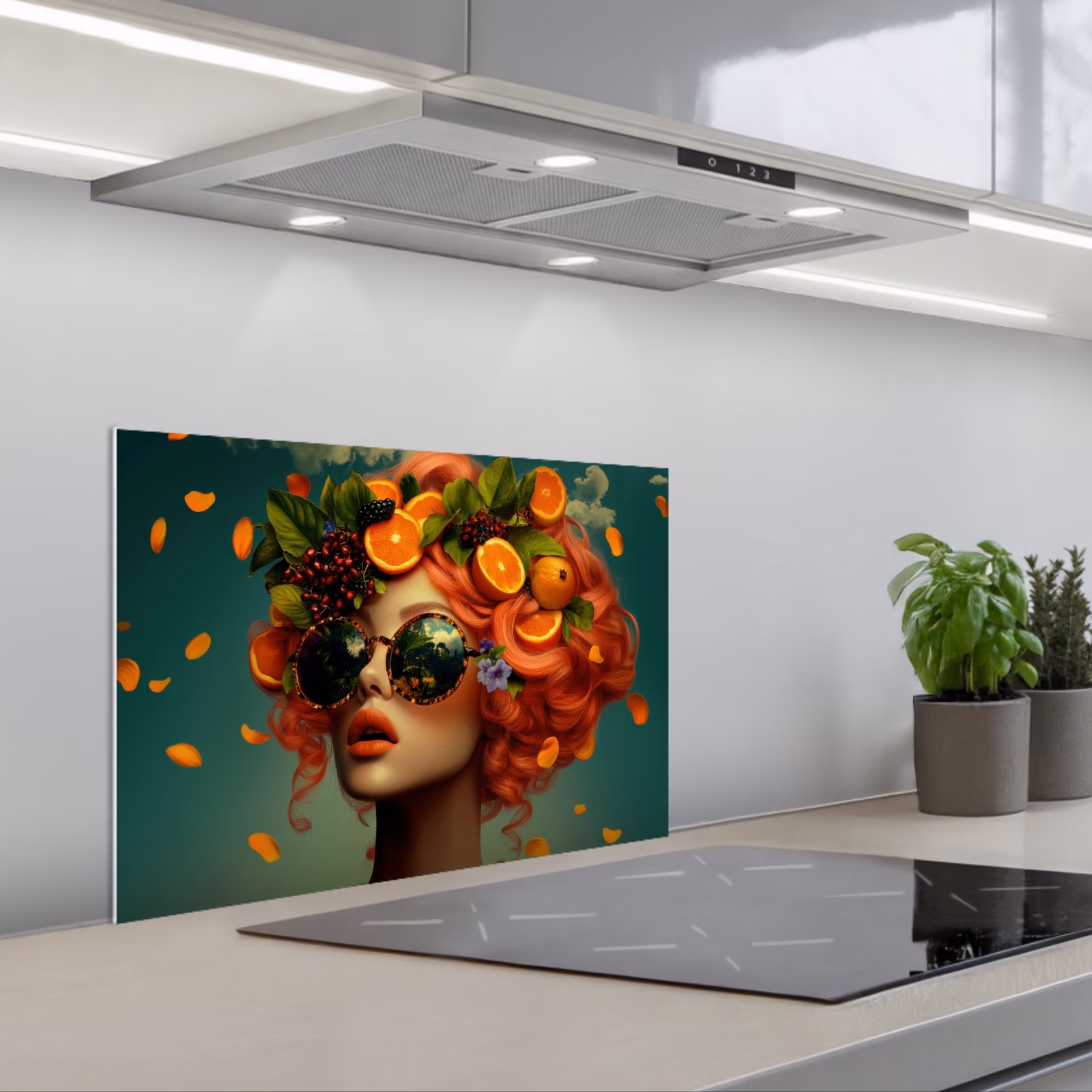 Spritzschutz Küche - Weiblich - Orange - Beere - Orange — 1