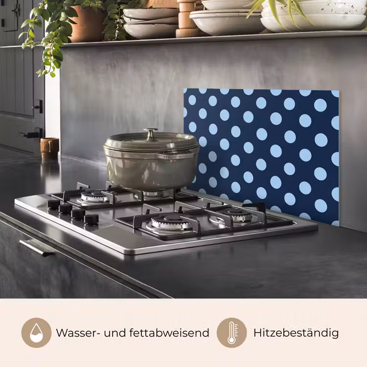 Spritzschutz Küche - Klassisch - Dots - Blau — 2