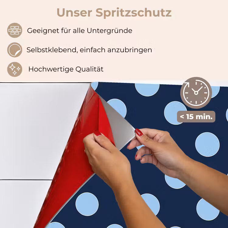 Spritzschutz Küche - Klassisch - Dots - Blau — 4