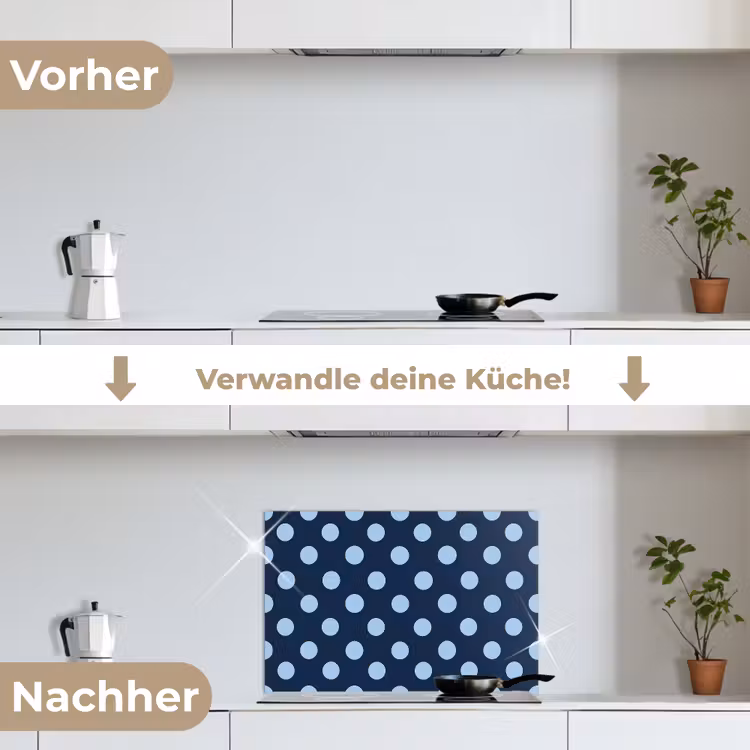 Spritzschutz Küche - Klassisch - Dots - Blau — 7