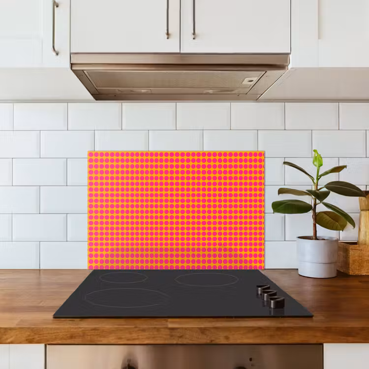 Spritzschutz Küche - Polka dots - Muster - Orange — 3