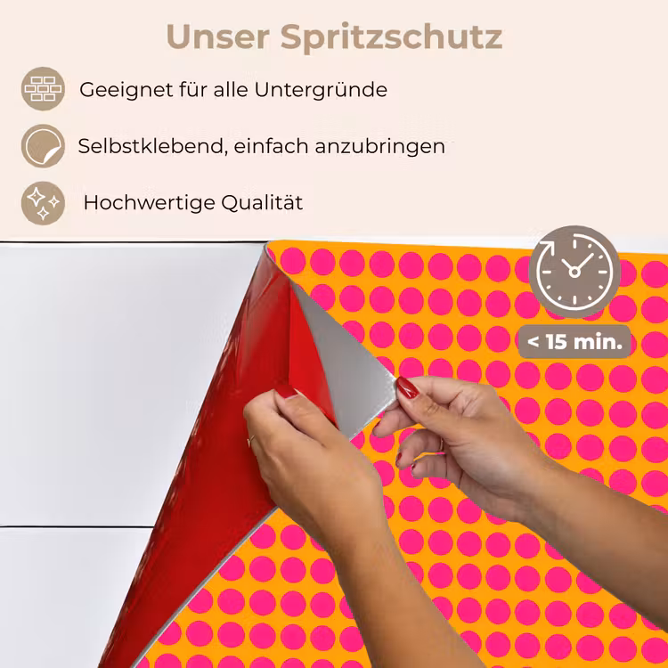 Spritzschutz Küche - Polka dots - Muster - Orange — 4