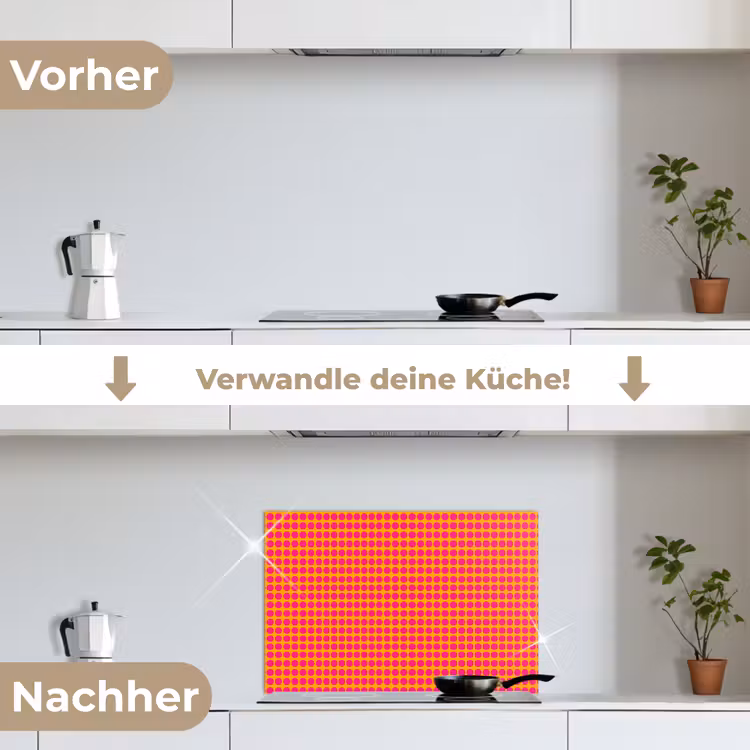 Spritzschutz Küche - Polka dots - Muster - Orange — 7