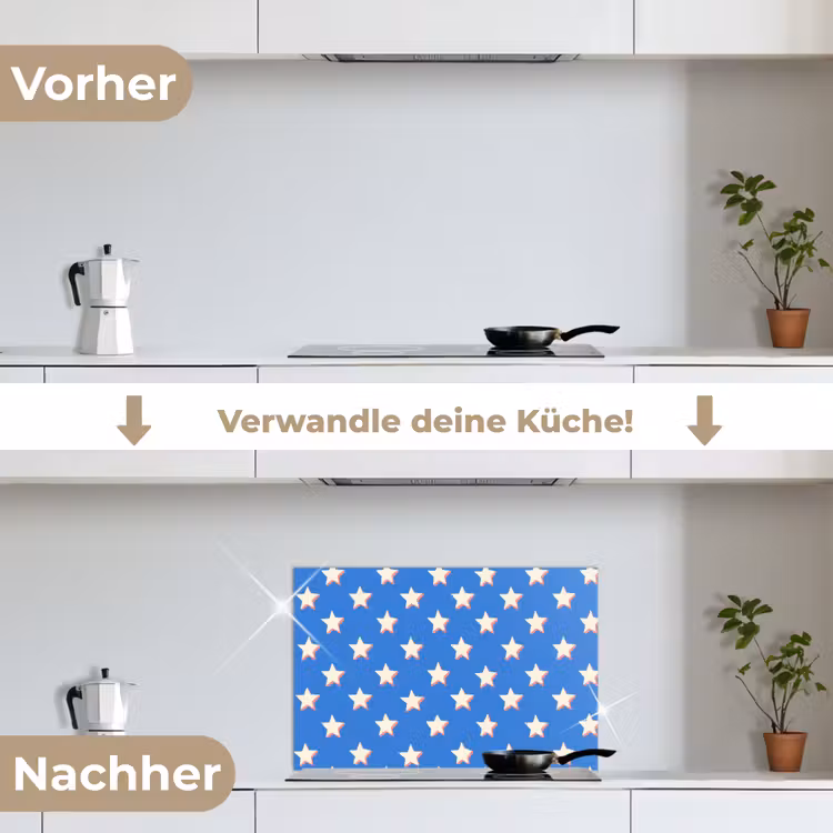 Spritzschutz Küche - Sterne - Muster - Blau — 7