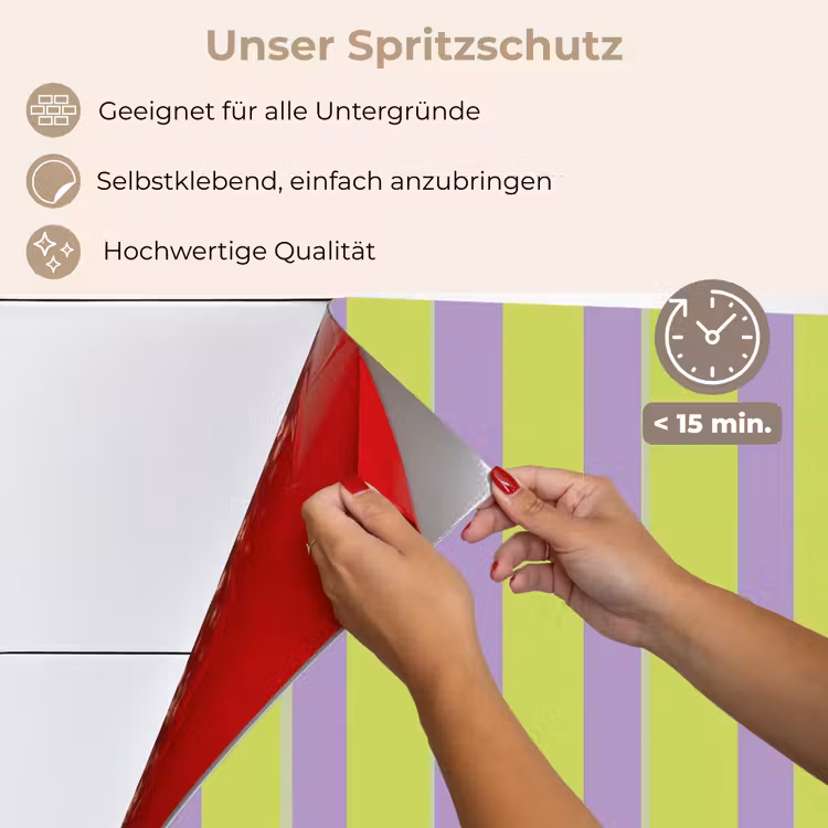 Spritzschutz Küche - Streifen - Muster - Grün — 4