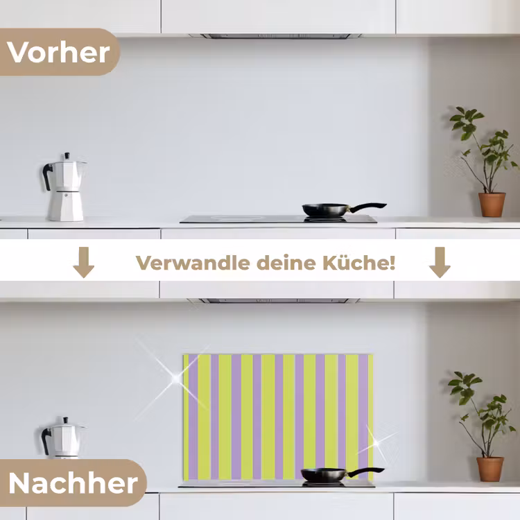 Spritzschutz Küche - Streifen - Muster - Grün — 7