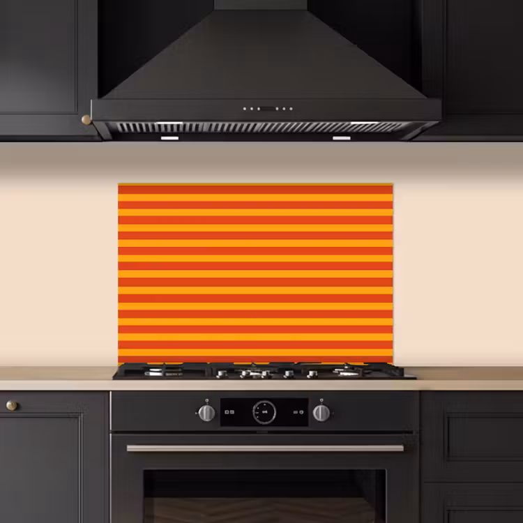 Spritzschutz Küche - Streifen - Muster - Orange — 5