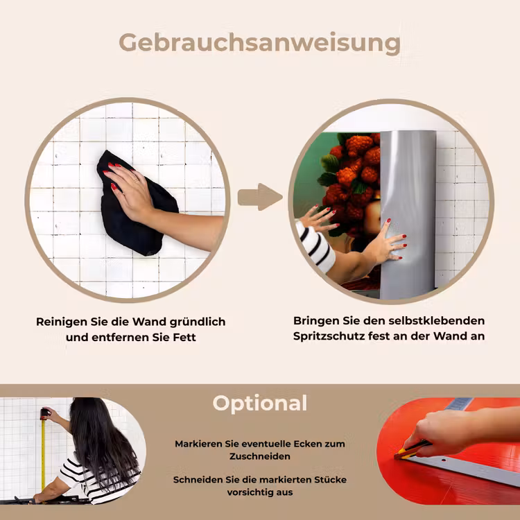 Spritzschutz Küche - Frau - Himbeeren - Blätter — 6