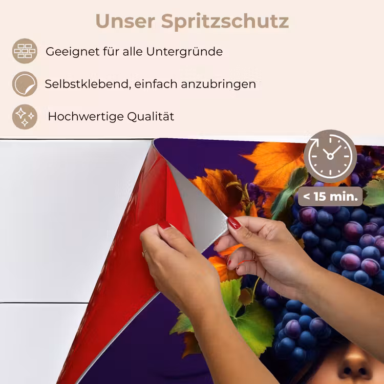 Spritzschutz Küche - Frau - Lila - Weintrauben — 4