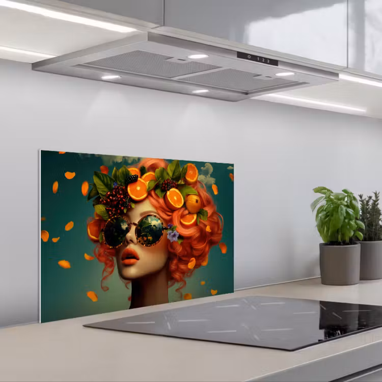 Spritzschutz Küche - Weiblich - Orange - Beere - Orange — 1
