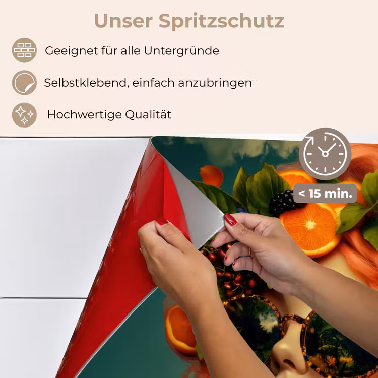 Spritzschutz Küche - Weiblich - Orange - Beere - Orange — 4