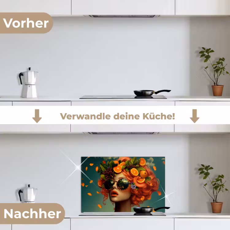 Spritzschutz Küche - Weiblich - Orange - Beere - Orange — 7