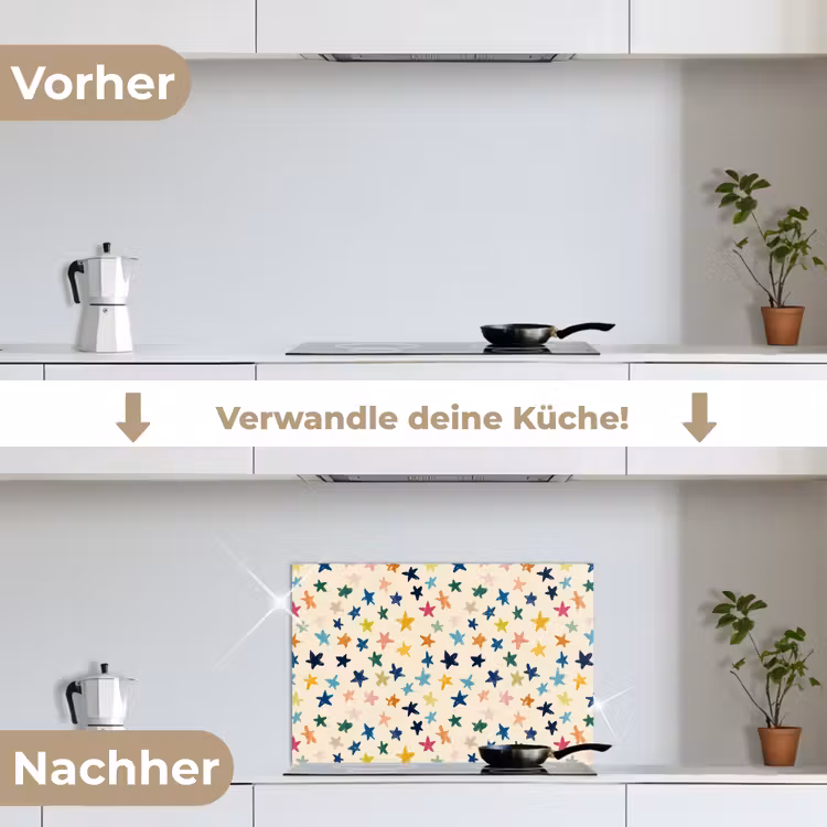 Spritzschutz Küche - Muster - Sterne - Farbenfroh — 7