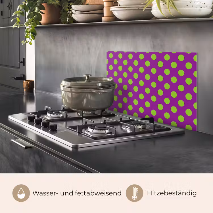 Spritzschutz Küche - Polka dots - Klassisch - Grün — 2