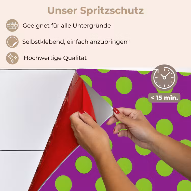 Spritzschutz Küche - Polka dots - Klassisch - Grün — 4