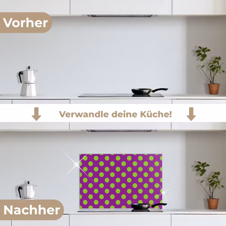 Spritzschutz Küche - Polka dots - Klassisch - Grün — 7