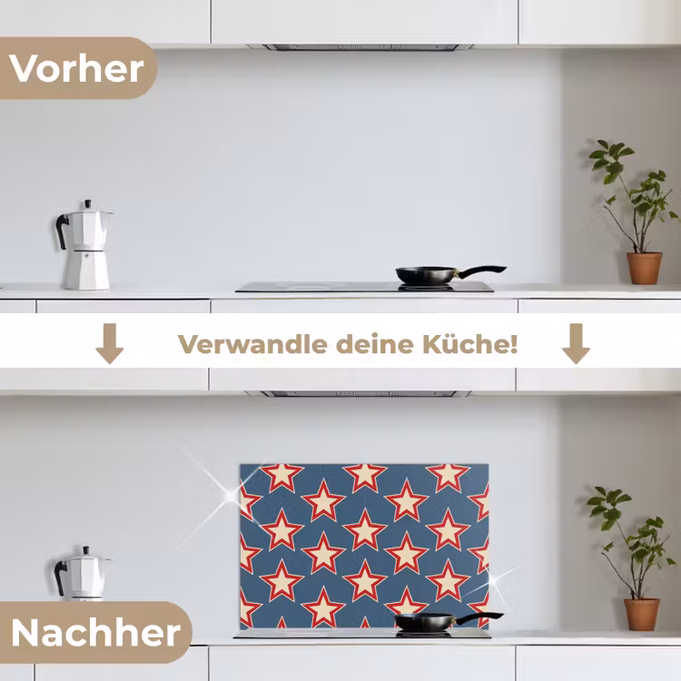 Spritzschutz Küche - Stern - Klassisch - Blau — 7
