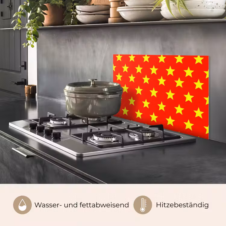 Spritzschutz Küche - Stern - Muster - Gelb — 2