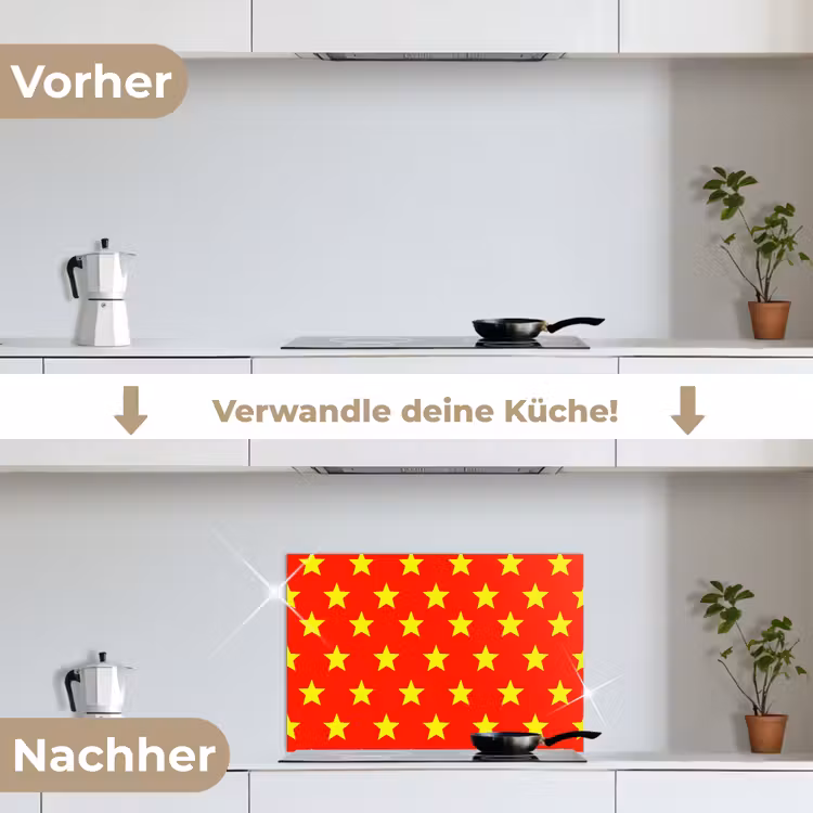 Spritzschutz Küche - Stern - Muster - Gelb — 7