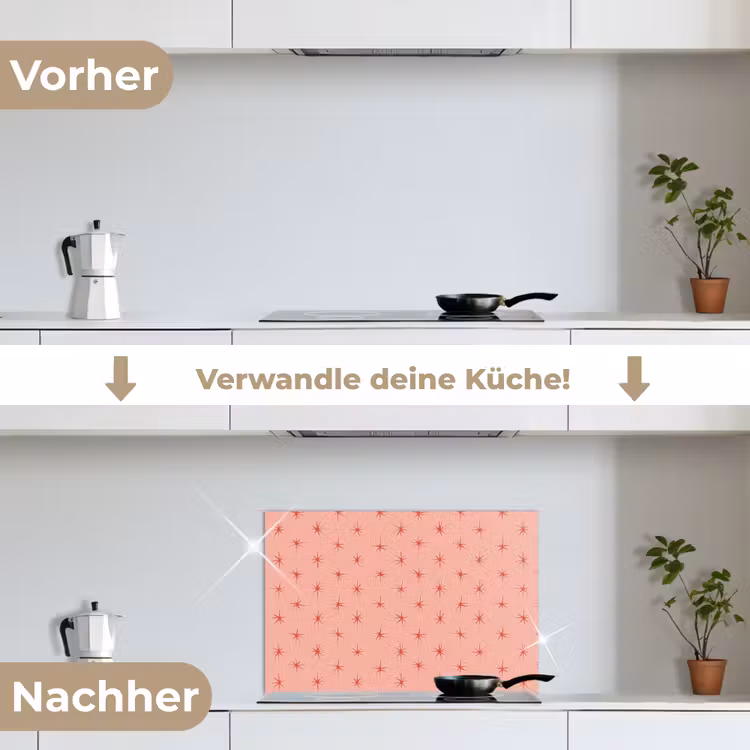 Spritzschutz Küche - Sterne - Muster - Orange — 7