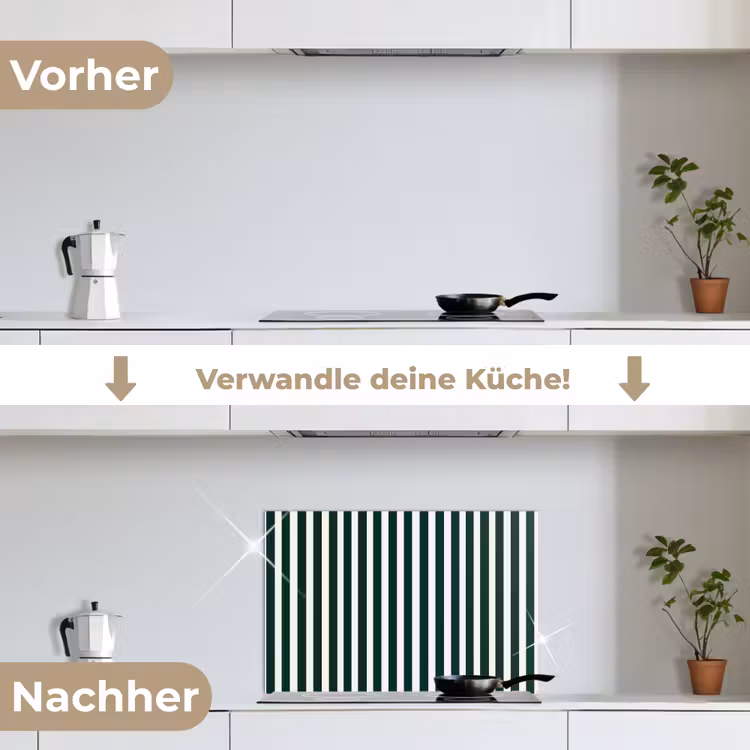 Spritzschutz Küche - Streifen - Klassisch - Grün — 7