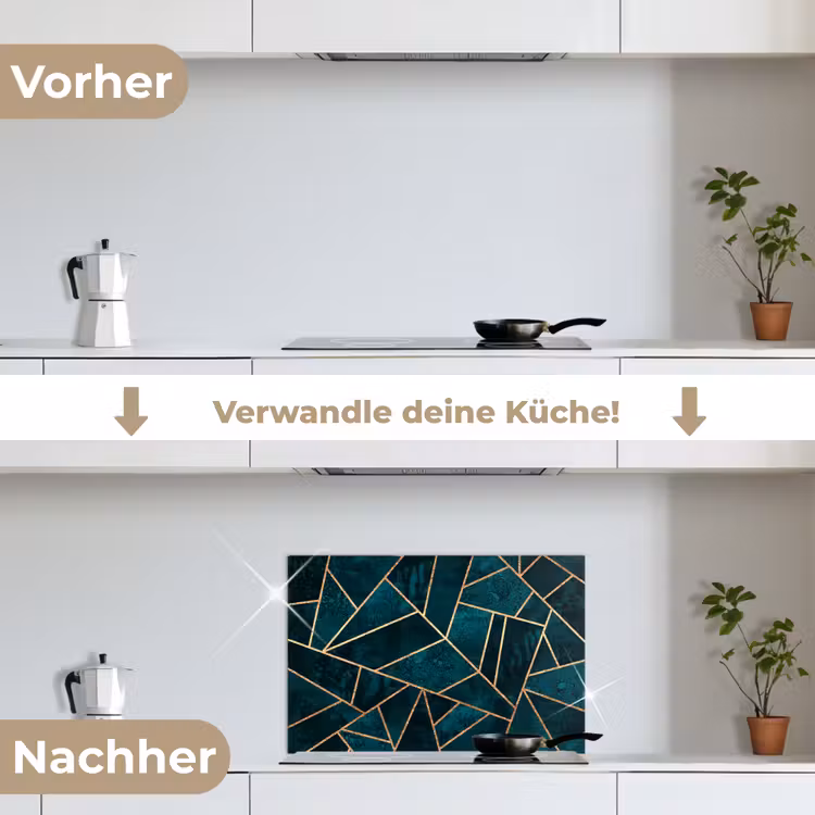 Spritzschutz Küche - Steine - Gold - Luxus - Muster - Abstrakt — 7