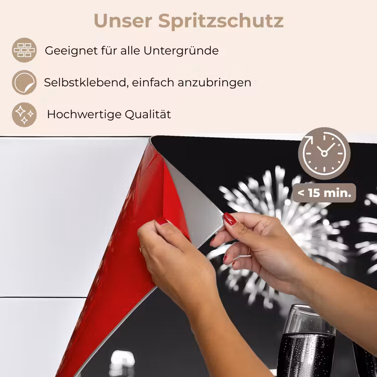 Spritzschutz Küche - Feuerwerk - Prost - Skyline - Champagner — 4