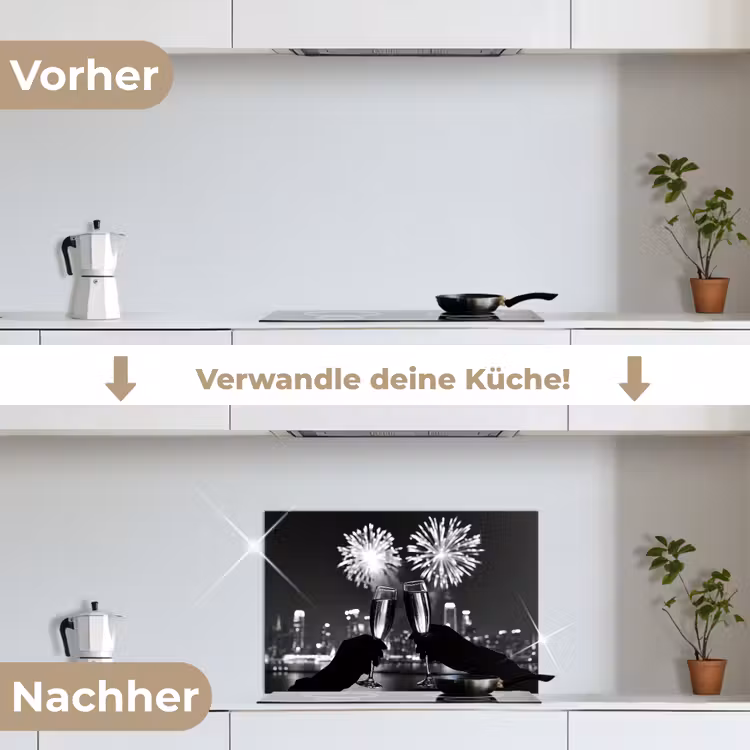 Spritzschutz Küche - Feuerwerk - Prost - Skyline - Champagner — 7