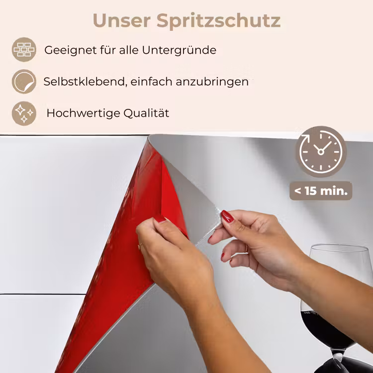 Spritzschutz Küche - Leicht - Wein - Rot - Glas — 4