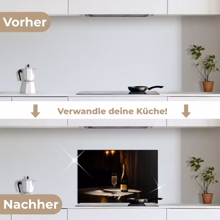 Spritzschutz Küche - Prosecco - Seifenblasen - Atmosphäre - Schnaps — 7