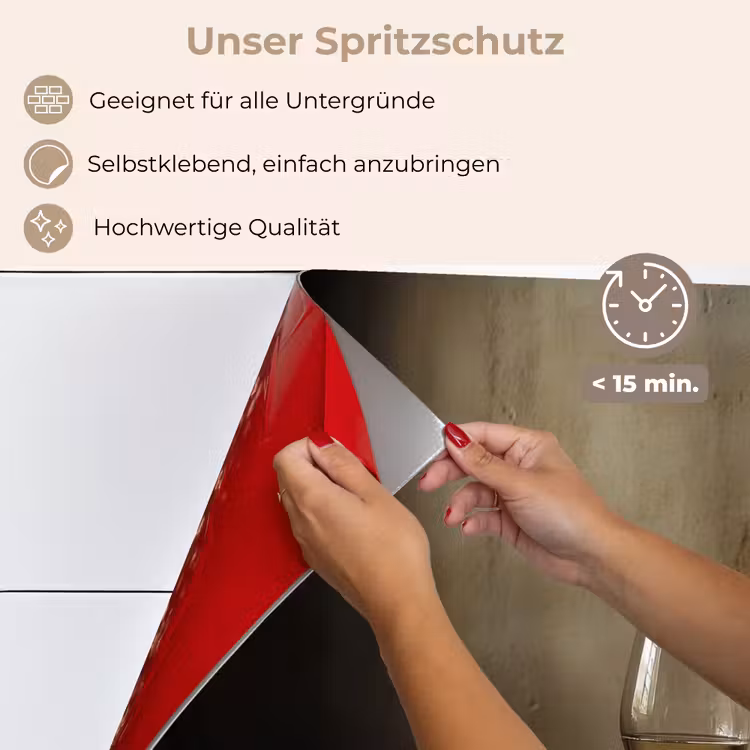 Spritzschutz Küche - Schleife - Beige - Weiß - Wein — 4
