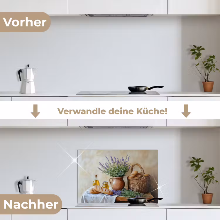 Spritzschutz Küche - Lavendel - Brot - Stilleben — 7
