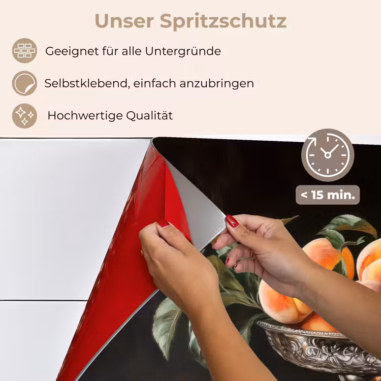 Spritzschutz Küche - Stillleben - Pfirsiche - Vintage — 4