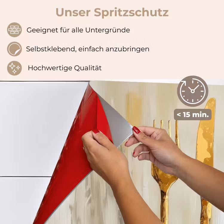 Spritzschutz Küche - Farbe - Gold - Besteck — 4