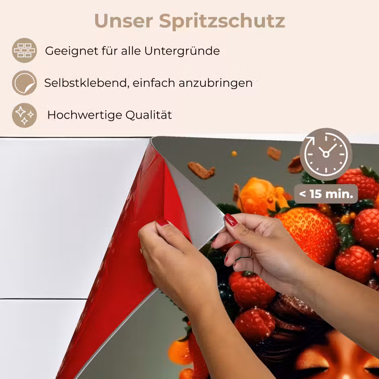 Spritzschutz Küche - Frau - Schokolade - Himbeeren - Erdbeeren - Kekse — 4