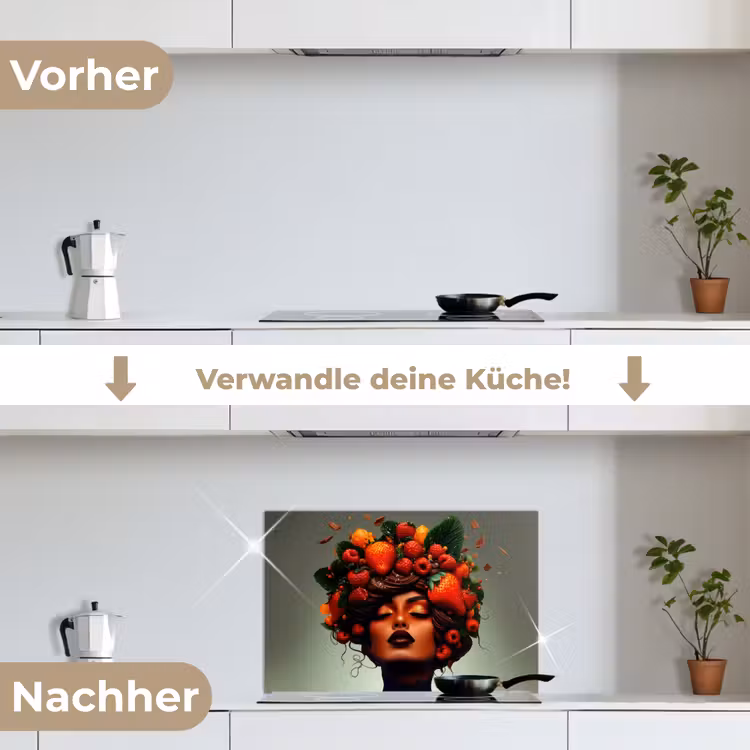 Spritzschutz Küche - Frau - Schokolade - Himbeeren - Erdbeeren - Kekse — 7