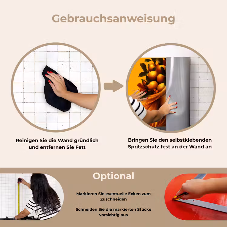 Spritzschutz Küche - Frau - Zitronen - Blüte - Gelb — 6