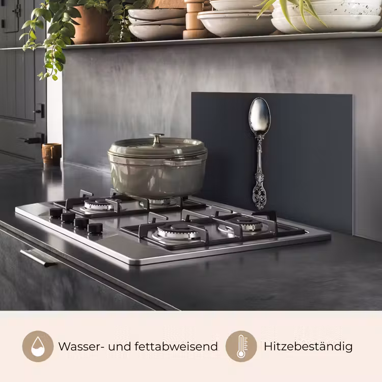 Spritzschutz Küche - Löffel - Silber - Metall — 2