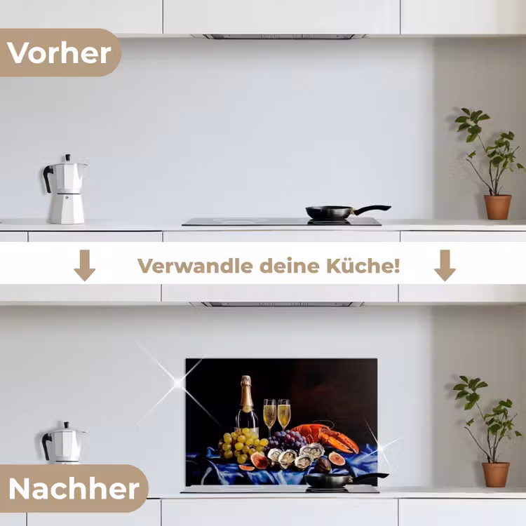 Spritzschutz Küche - Champagner - Luxus - Austern — 7