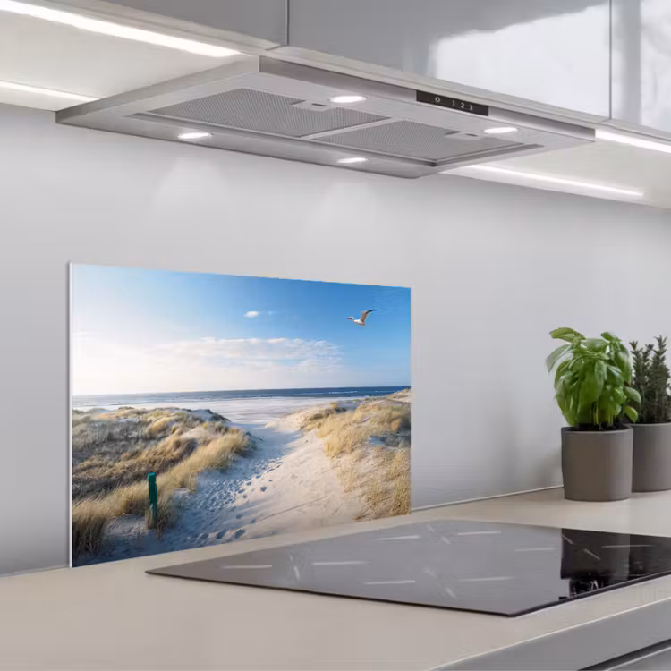 Spritzschutz Küche - Düne - Möwe - Strand - Meer - Sonne — 1