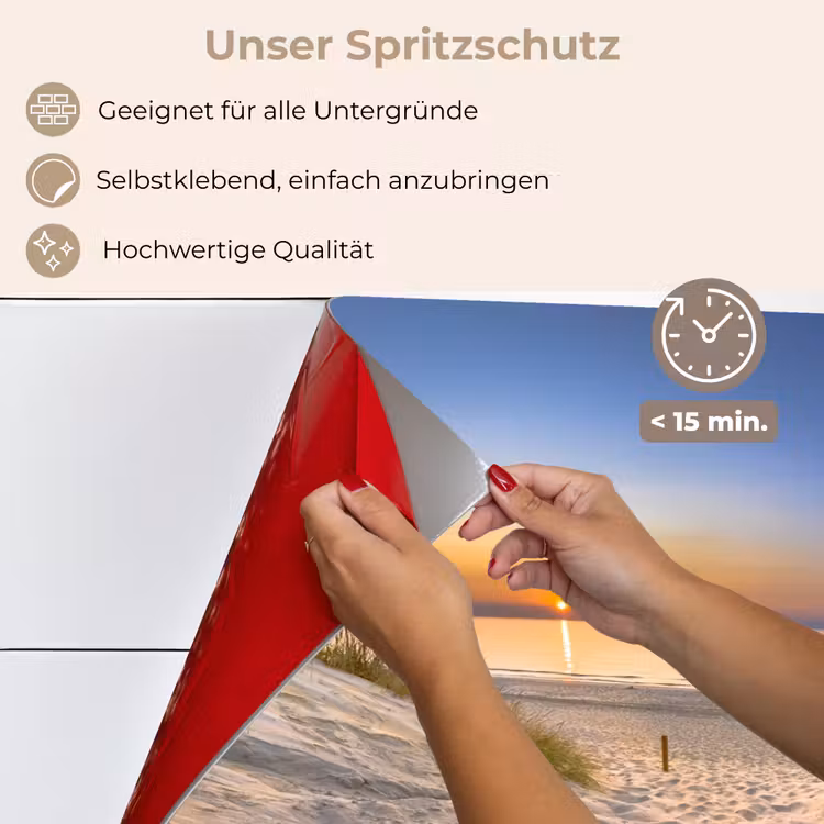 Spritzschutz Küche - Düne - Sonnenuntergang - Horizont - Strand - Gras — 4