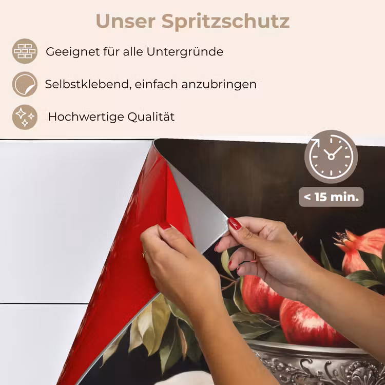 Spritzschutz Küche - Granatäpfel - Klassisch - Vintage — 4