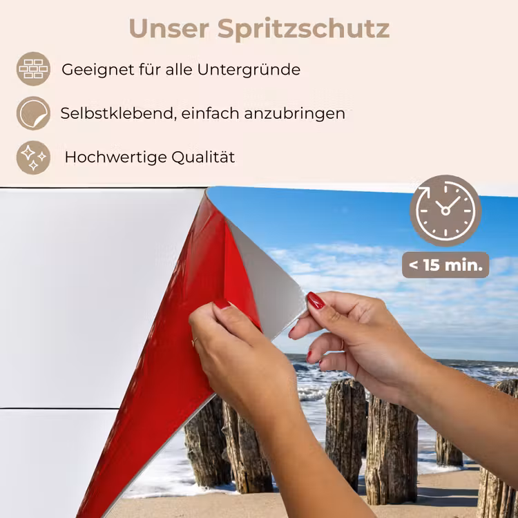 Spritzschutz Küche - Sand - Strand - Pfahl - Wasser - Sommer — 4