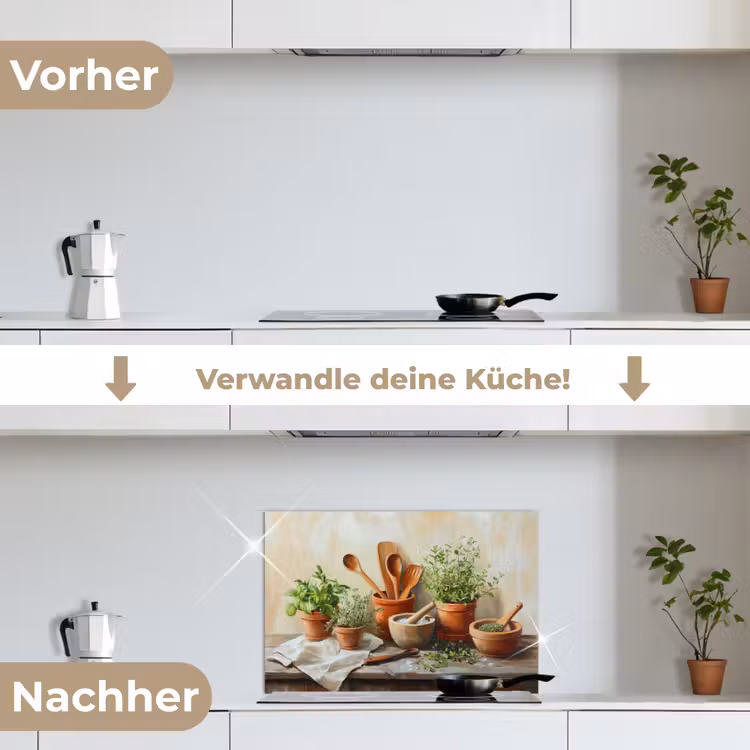 Spritzschutz Küche - Töpfe - Kräuter - Holz — 7