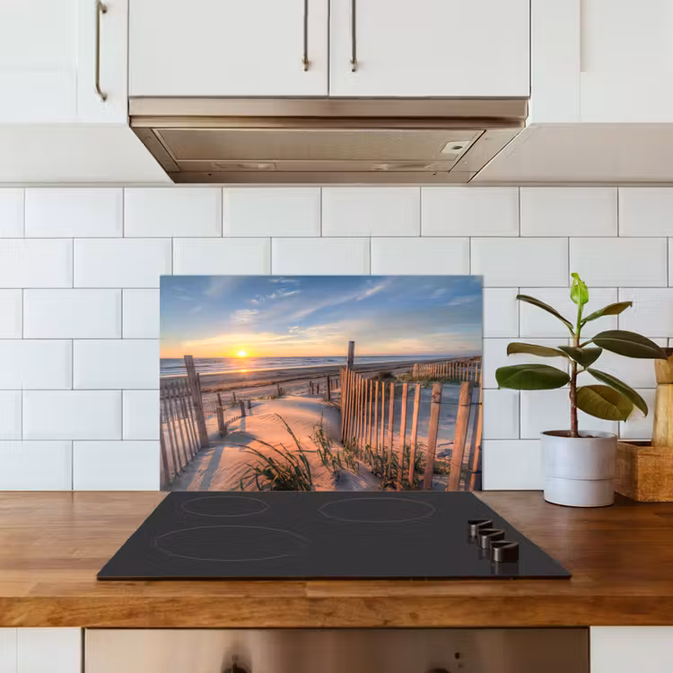Spritzschutz Küche - Strand - Meer - Düne - Sonnenuntergang - Landschaft — 3
