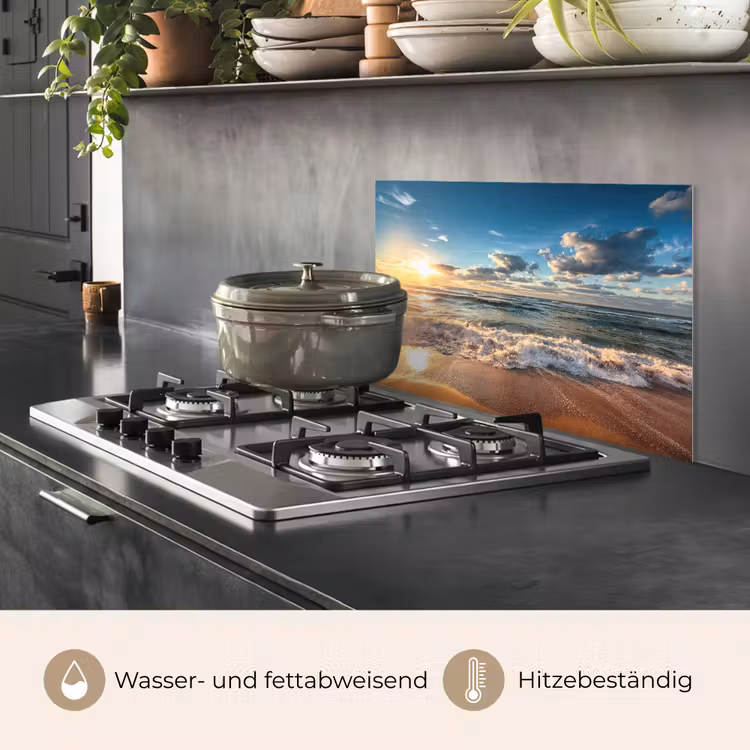 Spritzschutz Küche - Strand - Meer - Sonnenuntergang — 2
