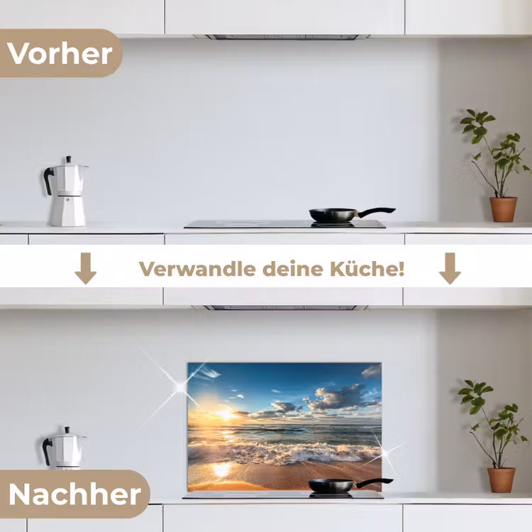 Spritzschutz Küche - Strand - Meer - Sonnenuntergang — 7