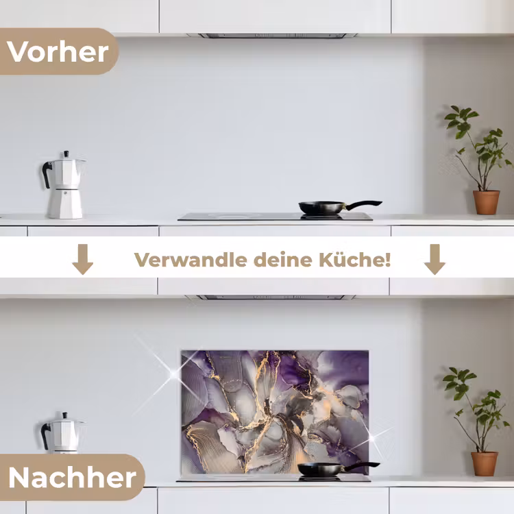 Spritzschutz Küche - Gold - Lila - Marmor — 7