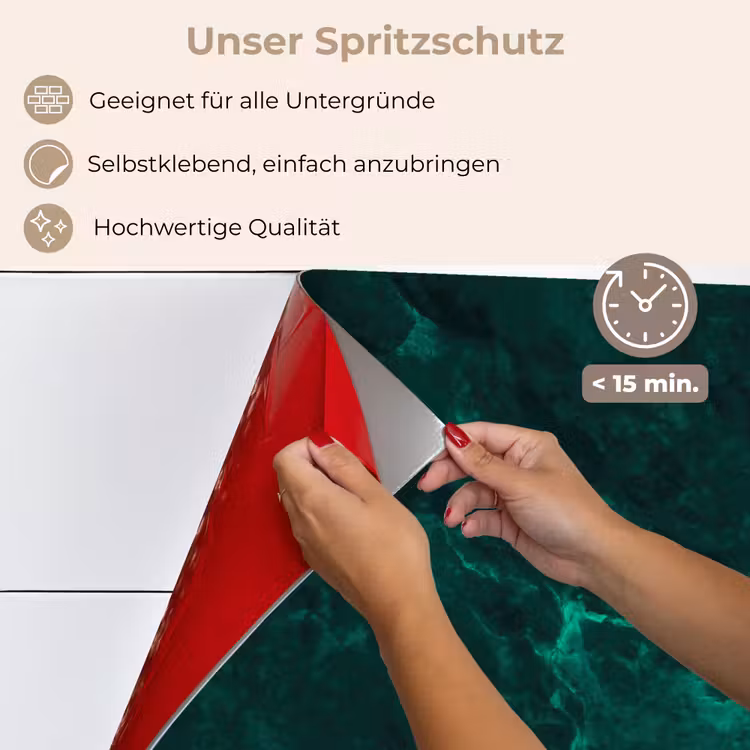 Spritzschutz Küche - Marmor - Limone - Grün - Strukturiert - Marmoroptik — 4
