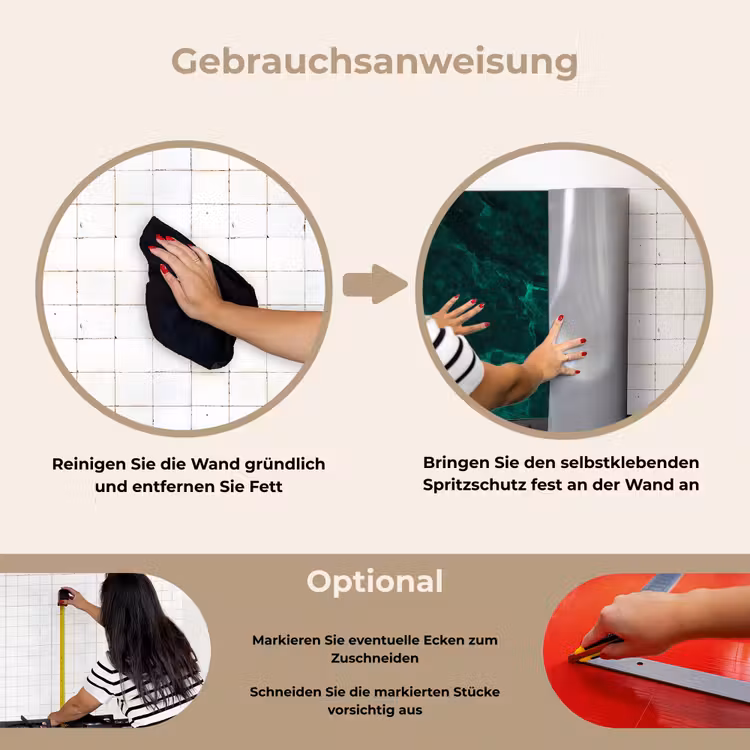 Spritzschutz Küche - Marmor - Limone - Grün - Strukturiert - Marmoroptik — 6